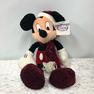 Walt Disney Store Mickey Mouse Christmas Velvet Cape Plush Stuffed Animal 1999